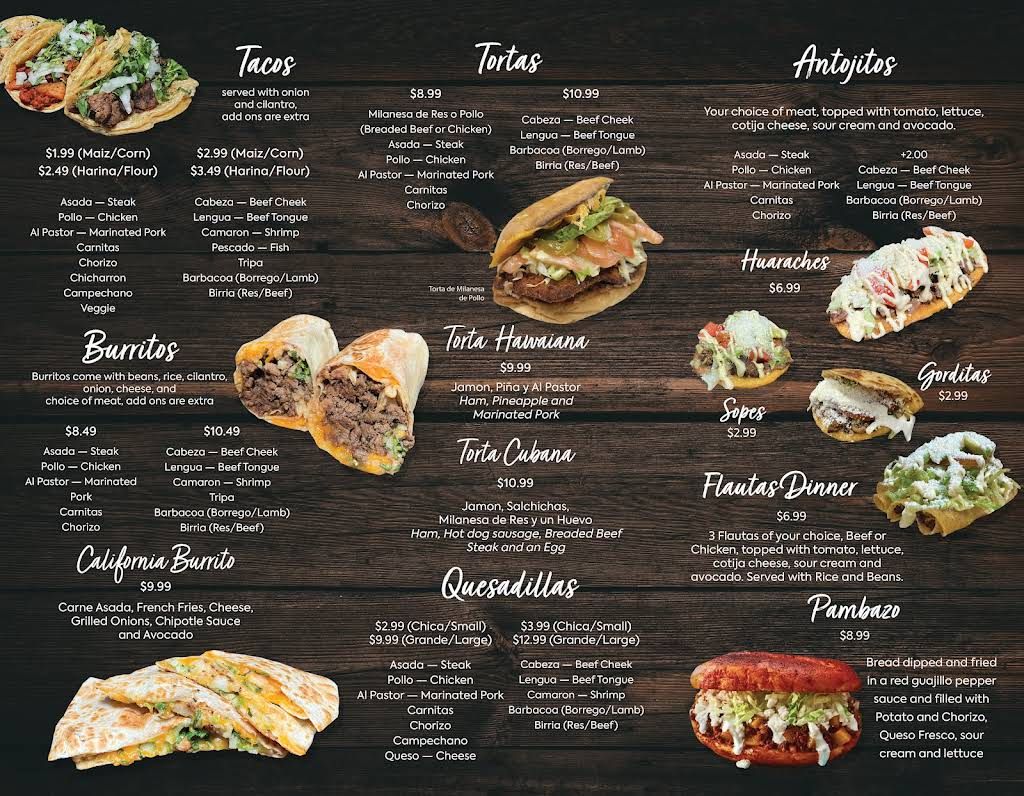 Sheila's Taqueria Menu 1